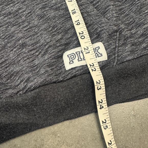 Vintage Y2K Victoria's Secret PINK Grey 1/4 Zip Longsleeve Pullover Sweatshirt L - Picture 5 of 5